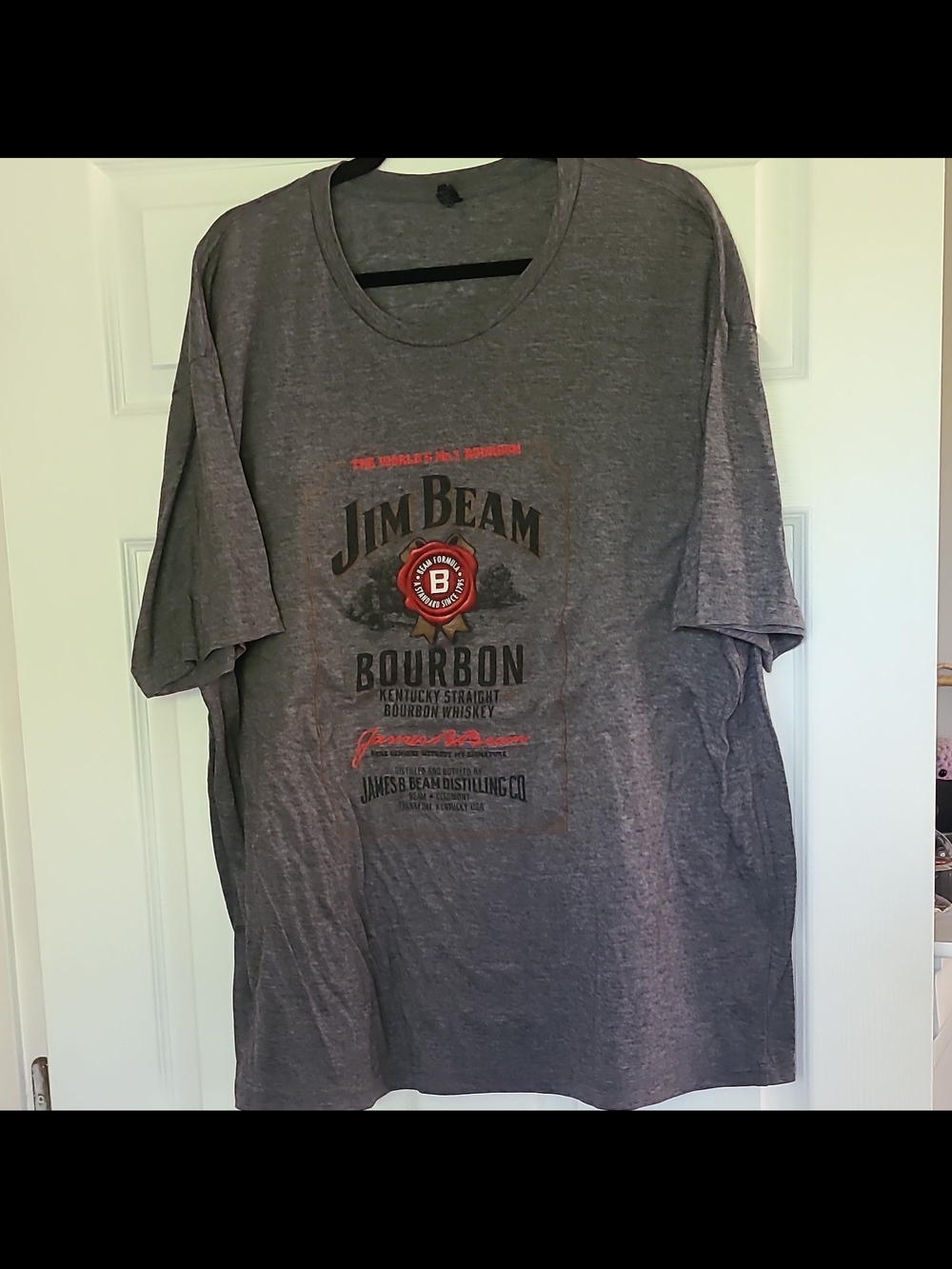 Jim Beam Bourbon Kentucky Straight Whiskey Distillery Graphic Gray T-Shirt 2X